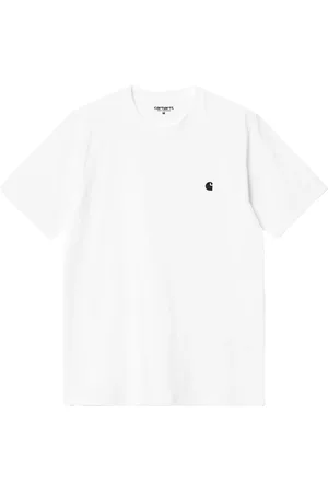 Carhartt Top, Herre, Hvid, M, Bomuld, Hvid bomulds T-shirt med logo broderi