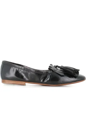 HENDERSON BARACCO Sko, Dame, Sort, 39 EU, Læder, Sort Frynse Læder Slip-On Sko