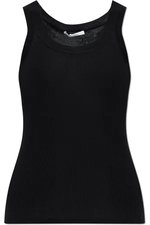 Max Mara Top, Dame, Sort, L, Uld, Eliadi Ribstrikket Uld Top