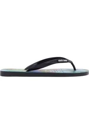 Roberto Cavalli Sko, Herre, Blå, 42 EU, Hawaii Print Flip-Flops Lyseblå