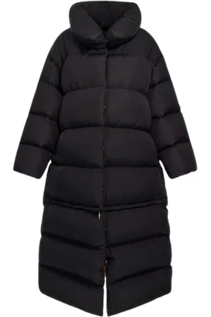Roberto Cavalli Frakke, Dame, Sort, L, Uld, Quiltet Puffer Coat med Høj Krave