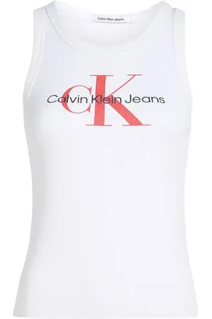 Calvin Klein Top, Dame, Hvid, S, Bomuld, Ærmeløs Top