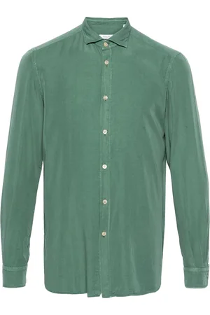 Boglioli Skjorte, Herre, Grøn, 4XL, Lyocell Skjorte