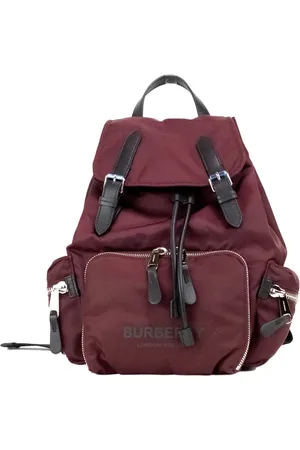 Burberry Taske, unisex, Rød, ONE SIZE, Uld, Medium Rucksacktaske med snøre og klap