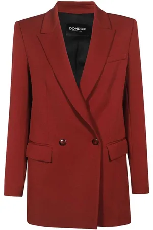 Dondup Jakke, Dame, Rød, 2XS, Uld, Double Breasted Blazer med Lommer