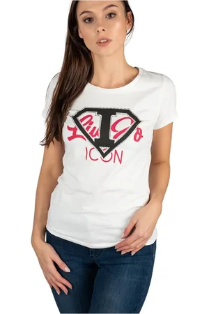 Liu Jo Top, Dame, Hvid, XS, Bomuld, Fitted Rundhalset T-shirt