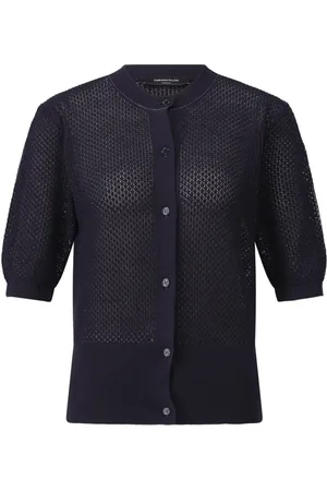 Fabiana Filippi Strik, Dame, Blå, S, Uld, Balloon Sleeve Strik Cardigan