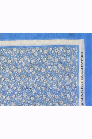 ERMANNO SCERVINO Tilbehør, Dame, Blå, ONE SIZE, Chiffon, Silke Chiffon Blomsterprint Tørklæde