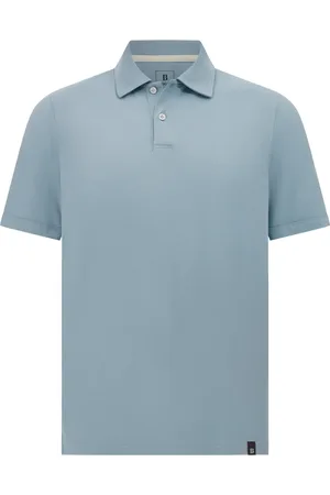 Boggi Milano Top, Herre, Blå, M, Bomuld, High-Performance Piqué Polo Shirt