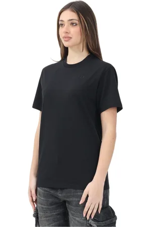 Diesel Top, Dame, Sort, L, Bomuld, Sortærmet oversized T-shirt i sort
