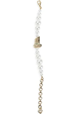 Casablanca Tilbehør, Herre, Grå, ONE SIZE, Uld, Gradient Pearl Column Armbånd