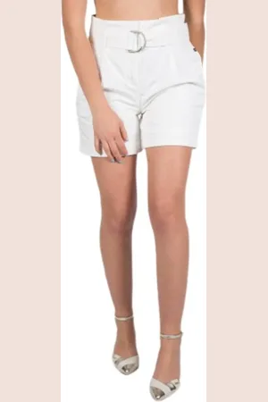 Calvin Klein Shorts, Dame, Hvid, XS, Bomuld, High Waist Korte shorts
