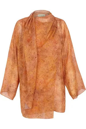Cortana Bluser & Skjorter, Dame, , 2XL, Silke Slå-om Bluse Sora Print