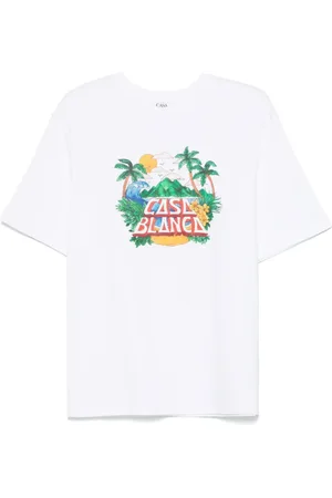 Casablanca Top, Herre, Hvid, S, Bomuld, Beach Wave Rundhals Kortærmet T-shirt