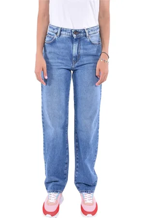 Max Mara Jeans, Dame, Blå, S, Denim, 90`er Straight Leg Denim Jeans
