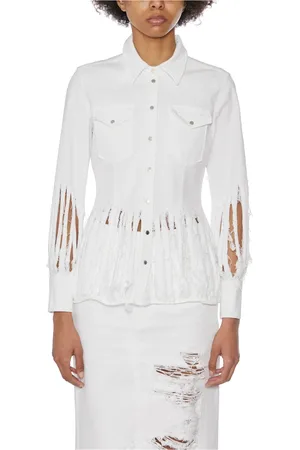 Dondup Bluser & Skjorter, Dame, Hvid, XS, Bomuld, Texana Cotton Shirt