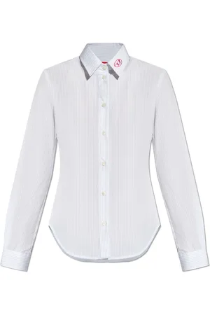 Diesel Bluser & Skjorter, Dame, Hvid, M, Bomuld, Stribet Skjorte