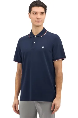 Brooks Brothers Top, Herre, Blå, XL, Bomuld, Slim Fit Golden Fleece Stretch Bomuldspiqué Polo