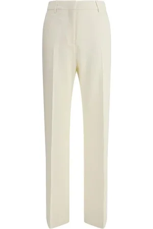 Golden Goose Bukser, Dame, Hvid, 2XS, Alsidige mid-rise bukser med paspolerede lommer
