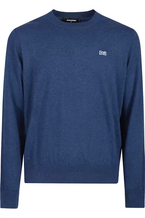 Dsquared2 Strik, Herre, Blå, XL, Uld, Stilfuld Strik Trøje til Mænd