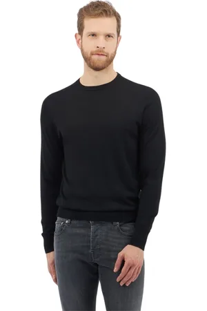 Brooks Brothers Strik, Herre, Sort, L, Uld, Merinould Crew-Neck Sweater