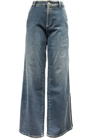 Cambio Jeans, Dame, Blå, S, Bomuld, High-Waist Flared Leg Jeans
