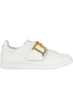 Dsquared2 Sko, Dame, Hvid, 37 EU, Læder, Low-top Læder Sneakers