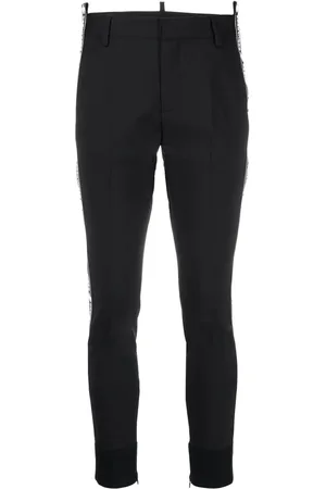 Dsquared2 Bukser, Dame, Sort, S, Uld, Logo Print Slim-fit Bukser
