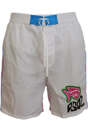 Dsquared2 Badetøj, Herre, Hvid, M, Logo Print Badeshorts