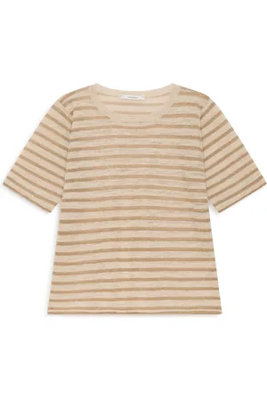 Maliparmi Top, Dame, Flerfarvet, XL, Linned, Sommer Linned T-Shirt