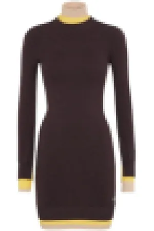 Fendi Kjole, Dame, Sort, S, Nylon, Aubergine Strikkjole