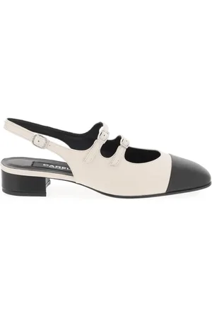 Carel Sko, Dame, Hvid, 40 EU, Læder, Mary Jane Slingback Sko