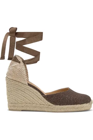 Castaner Sko, Dame, Brun, 39 EU, Uld, Espadriller med 9 cm kilehæl