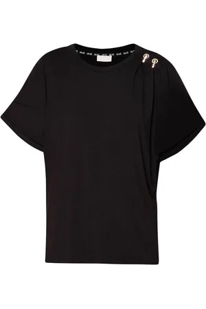 Liu Jo Top, Dame, Sort, XL, Bomuld, Sort Trendy T-shirt med Logo Print