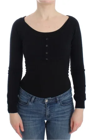 ERMANNO SCERVINO Strik, Dame, Sort, M, Cashmere, Sort Cashmere Cardigan Sweater