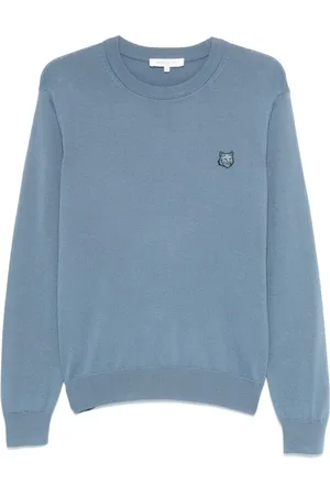 Maison Kitsuné Sweathshirts & Hoodies, Herre, Blå, L, Bomuld, Sweater med rævemotiv