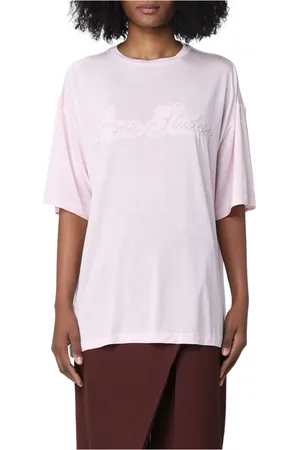 Acne Studios Top, Dame, Lilla, S, Uld, Oversize Logo T-shirt