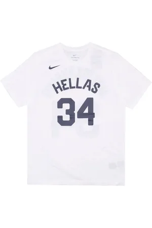 Nike Top, Herre, Hvid, 2XL, Bomuld, Giannis Antetokounmpo Grækenland Basketball Tee