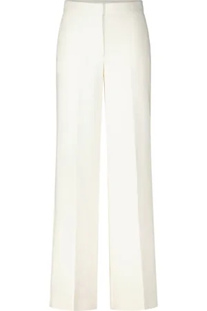 Max Mara Bukser, Dame, Hvid, XL, Wide Leg Bukser Orche