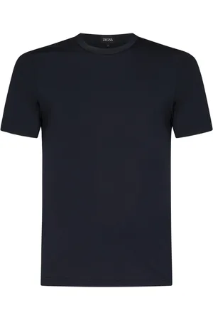 Ermenegildo Zegna Top, Herre, Blå, XL, Uld, Crewneck Tonal T-shirt