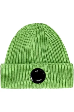 C.P. Company Tilbehør, Herre, Grøn, ONE SIZE, Uld, Ribstrikket Beanie