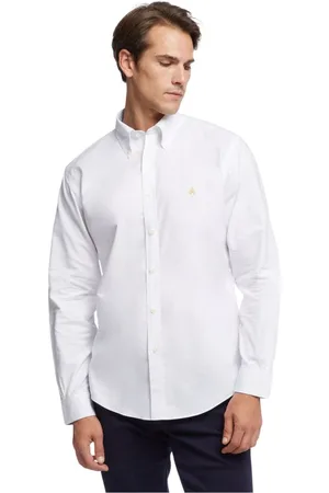 Brooks Brothers Skjorte, Herre, Hvid, XS, Bomuld, Regent Regular-fit Non-iron Sportsskjorte
