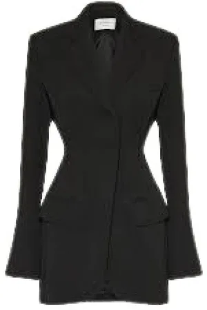 Sportmax Jakke, Dame, Sort, XS, Uld, Stilfuld Jakke til Hverdagsbrug