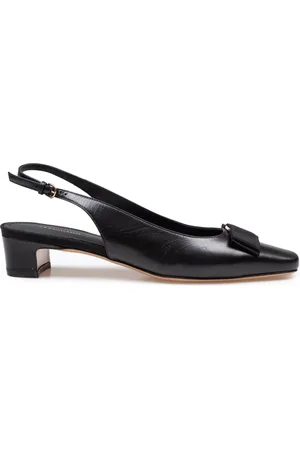 Salvatore Ferragamo Sko, Dame, Sort, 37 EU, Læder, Rivada Læder Slingback Pumps med Sløjfe
