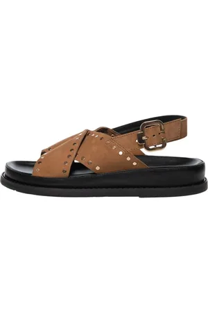 Copenhagen Shoes Sko, Dame, Brun, 37 EU, Uld, Stronger Studs Flade Sandaler
