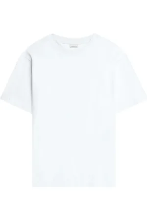 DRIES VAN NOTEN Top, Herre, Hvid, XL, Bomuld, Hvid bomulds T-shirt med rund hals