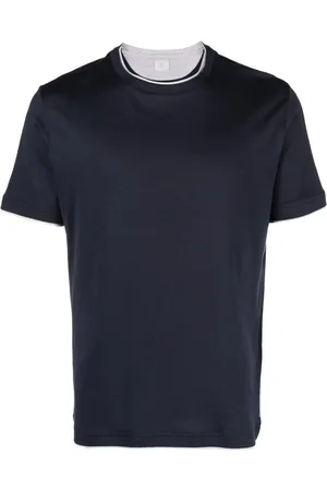 ELEVENTY Top, Herre, Blå, M, Bomuld, Italiensk bomulds T-shirt