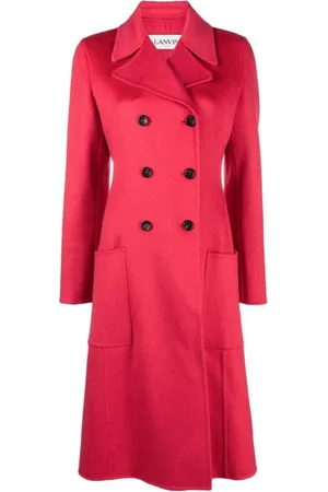 Lanvin Frakke, Dame, Rød, S, Cashmere, Double-Breasted Cashmere Frakke
