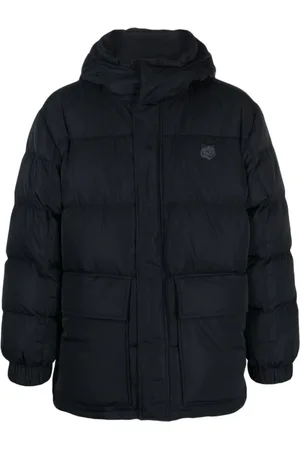 Maison Kitsuné Jakke, Herre, Sort, S, Uld, Quiltet Sort Jakke med Rævemotiv