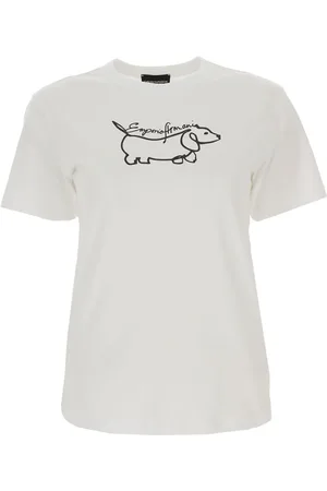Emporio Armani Top, Dame, , S, Bomuld, Lys hvid T-shirt